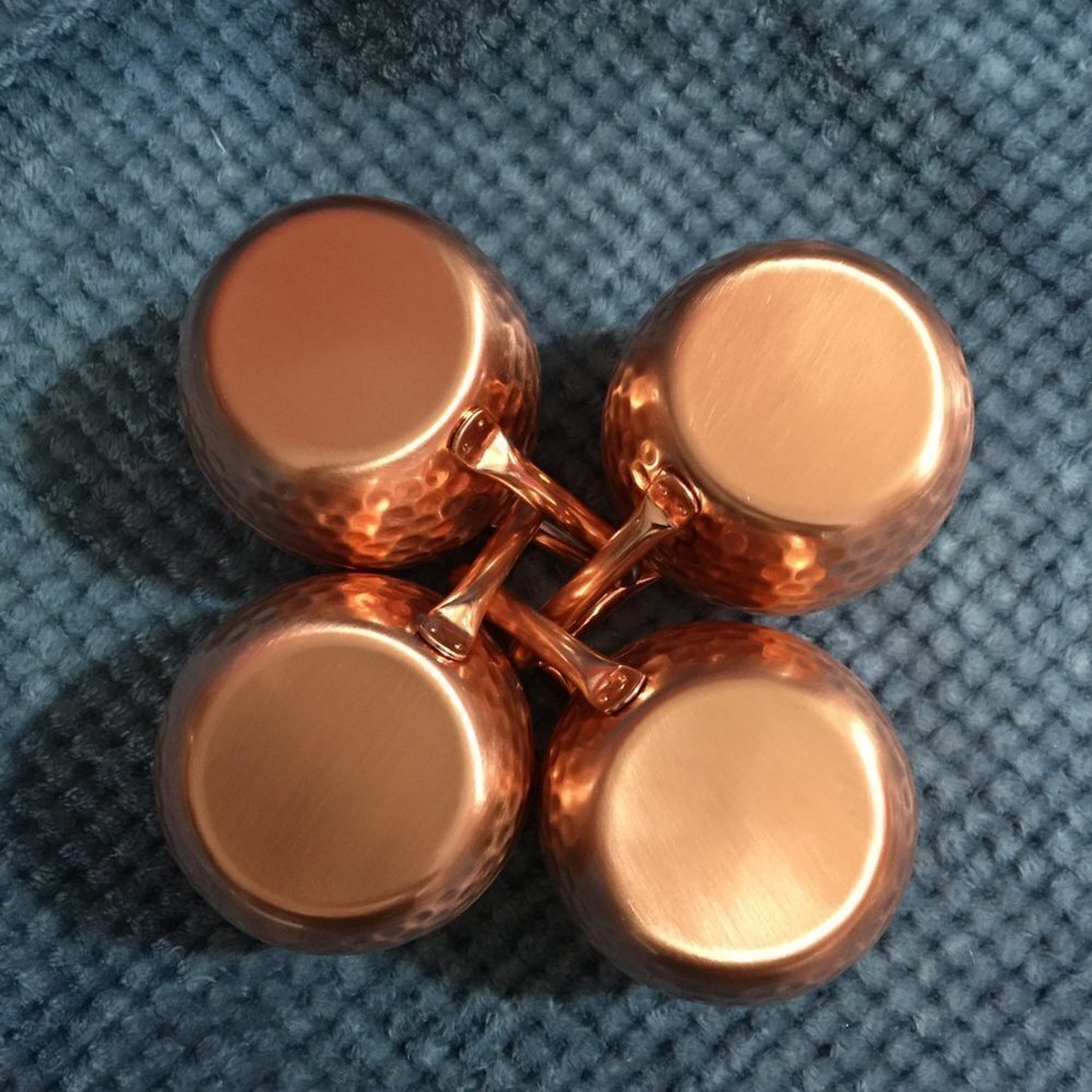 Nib Hammered Copper Moscow Mule Mugs Set Of 4 - Picture 2 of 7